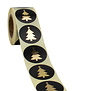 500x Sticker 'X-mas Tree' Zwart-Goud 40mm