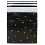 100x verzendzakken Black Stars Gold Medium