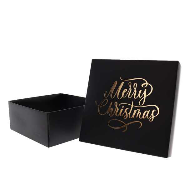 Levering uit voorraad 20x Kerst Geschenkdoos zwart 125x125x55mm