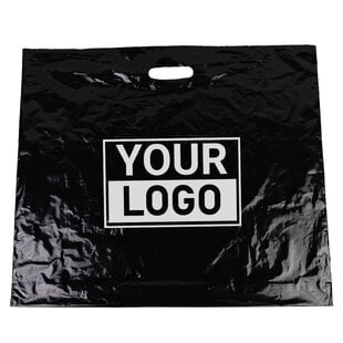 Plastic tassen bedrukken 60x51+2x4cm zwart