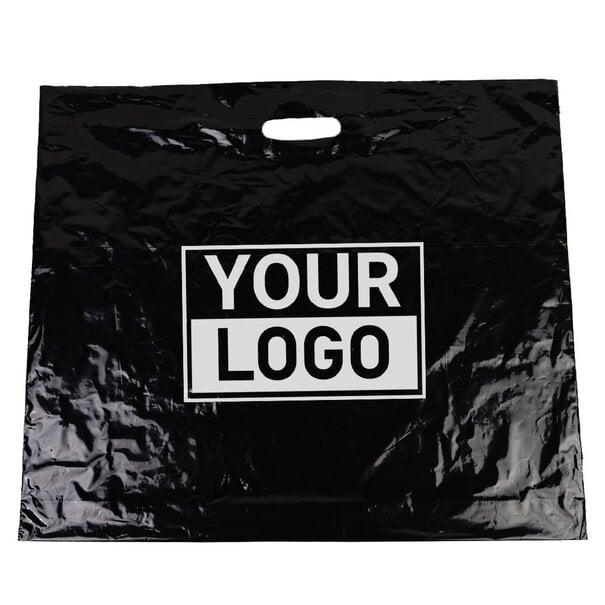 Levertijd ca.10 werkdagen Plastic tassen bedrukken 60x51+2x4cm zwart