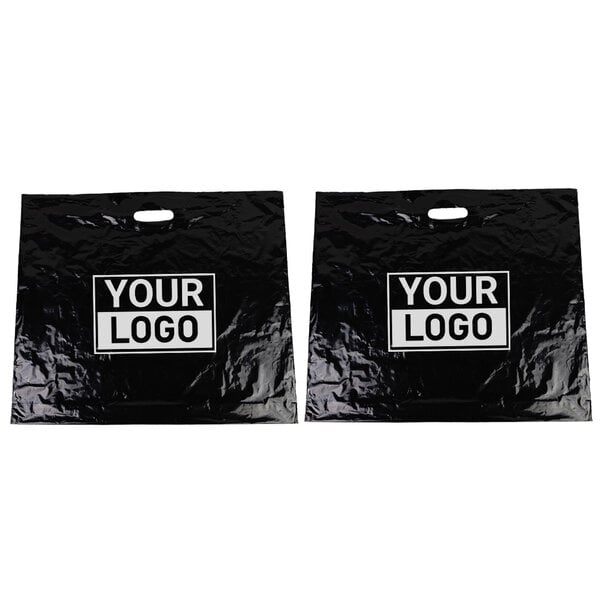 Levertijd ca.10 werkdagen Plastic tassen bedrukken 60x51+2x4cm zwart