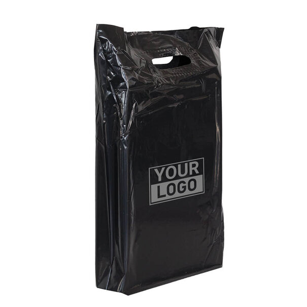 Levertijd ca.10 werkdagen Plastic tassen bedrukken 45x50+2x4cm Zwart