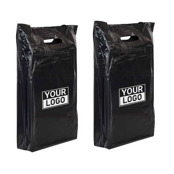 Levertijd ca.10 werkdagen Plastic tassen bedrukken 45x50+2x4cm Zwart