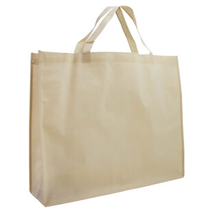 10x Shopper Beige non woven 54x14x45cm