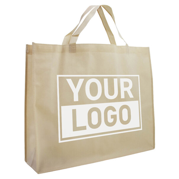 Levertijd ca.10 werkdagen Shopper bedrukken Beige non woven 54x14x45cm - Spoed