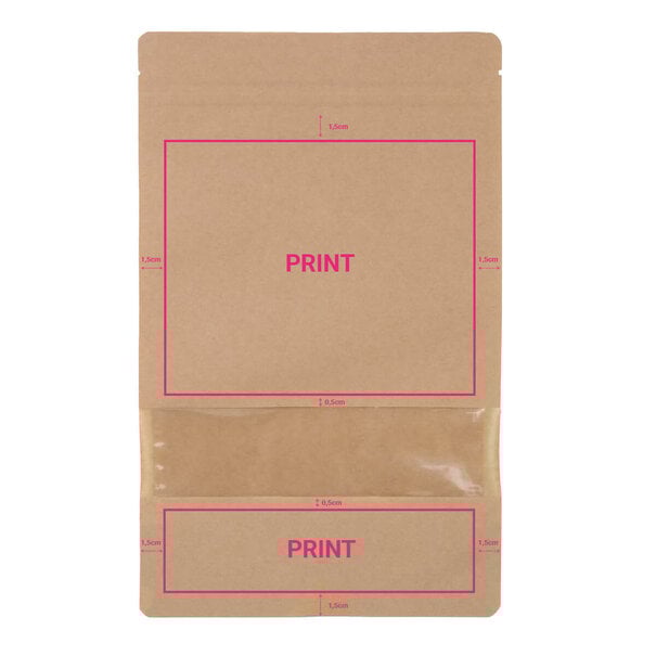 Levertijd ca. 5 werkdagen Stazakken bedrukken - Bruin met venster 25x34cm