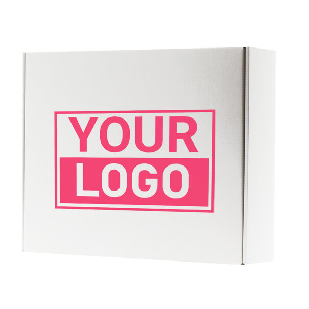 Levertijd ca.10 werkdagen Postdozen bedrukken met NEON - Wit 350x280x80mm