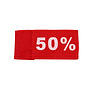 50x Kledinglabel 3x6cm - 50% rood