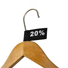 50x Kledinglabel 3x6cm - 20% zwart