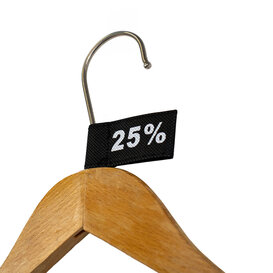50x Kledinglabel 3x6cm - 25% zwart