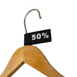 50x Kledinglabel 3x6cm - 50% zwart