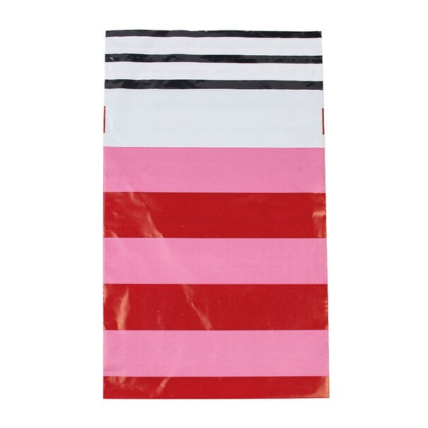 Levering uit voorraad 100x verzendzakken Stripes Pink Small