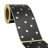 100x sluitsticker Black Stars Gold