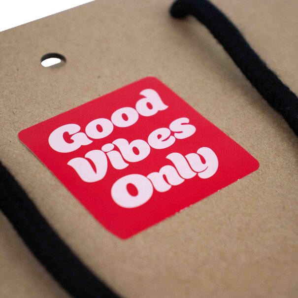 Levering uit voorraad  500x sticker 'Good vibes only' assorti Roze-Rood 50mm