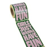 100x sluitsticker 'Girls Just wanna have fun' Roze