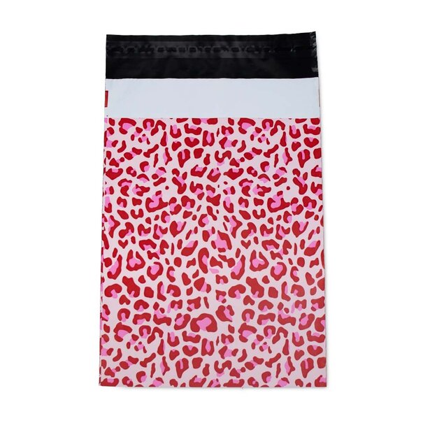 Levering uit voorraad 100x verzendzakken Leopard Pink Small