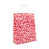 50x papieren tasjes Leopard Pink A5