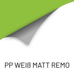 PP 100 REMO: Weiße matte Folie mit removable grauer easy apply Klebeschicht