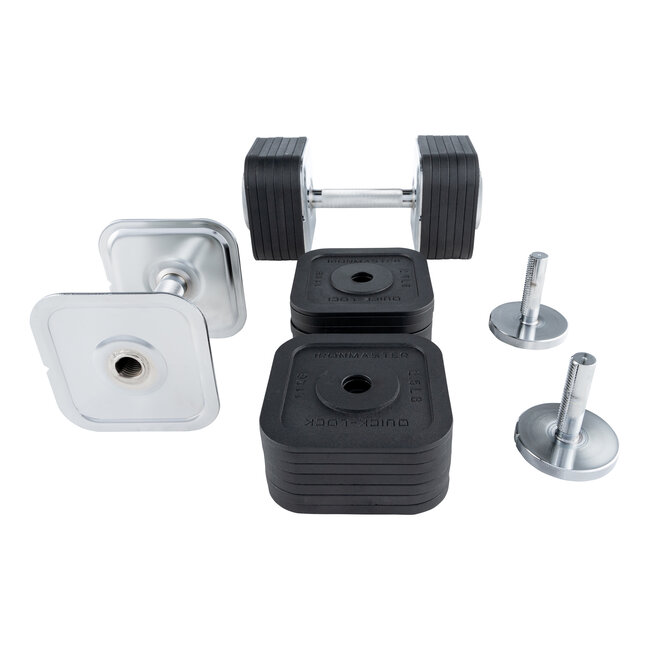Ironmaster Quick-Lock Adjustable Dumbbell Set 68 KG ( 2 x 34 KG Dumbbell  Including Rack)