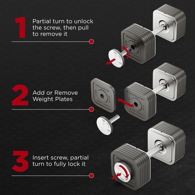 Ironmaster Quick-Lock Adjustable Dumbbell Set - 20,4 KG  (1 x 20,4 KG Dumbbell)