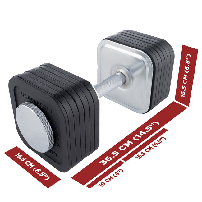 Ironmaster Quick-Lock Adjustable Dumbbell Set - 34 KG  (1 x 34 KG Dumbbell)