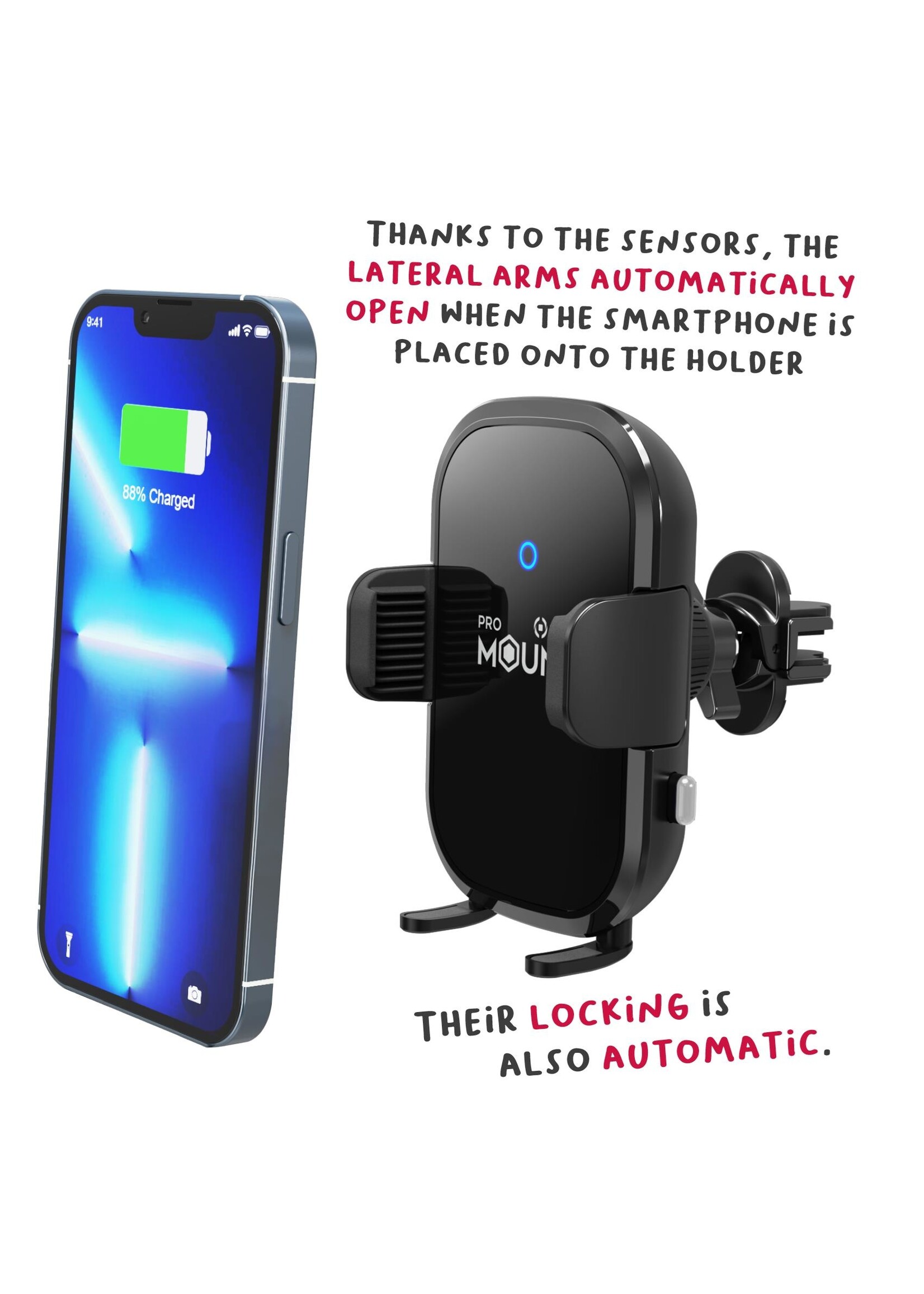 Celly Car Holder - MOUNTCHARGE15 - Wireless Charger Car Holder 15W