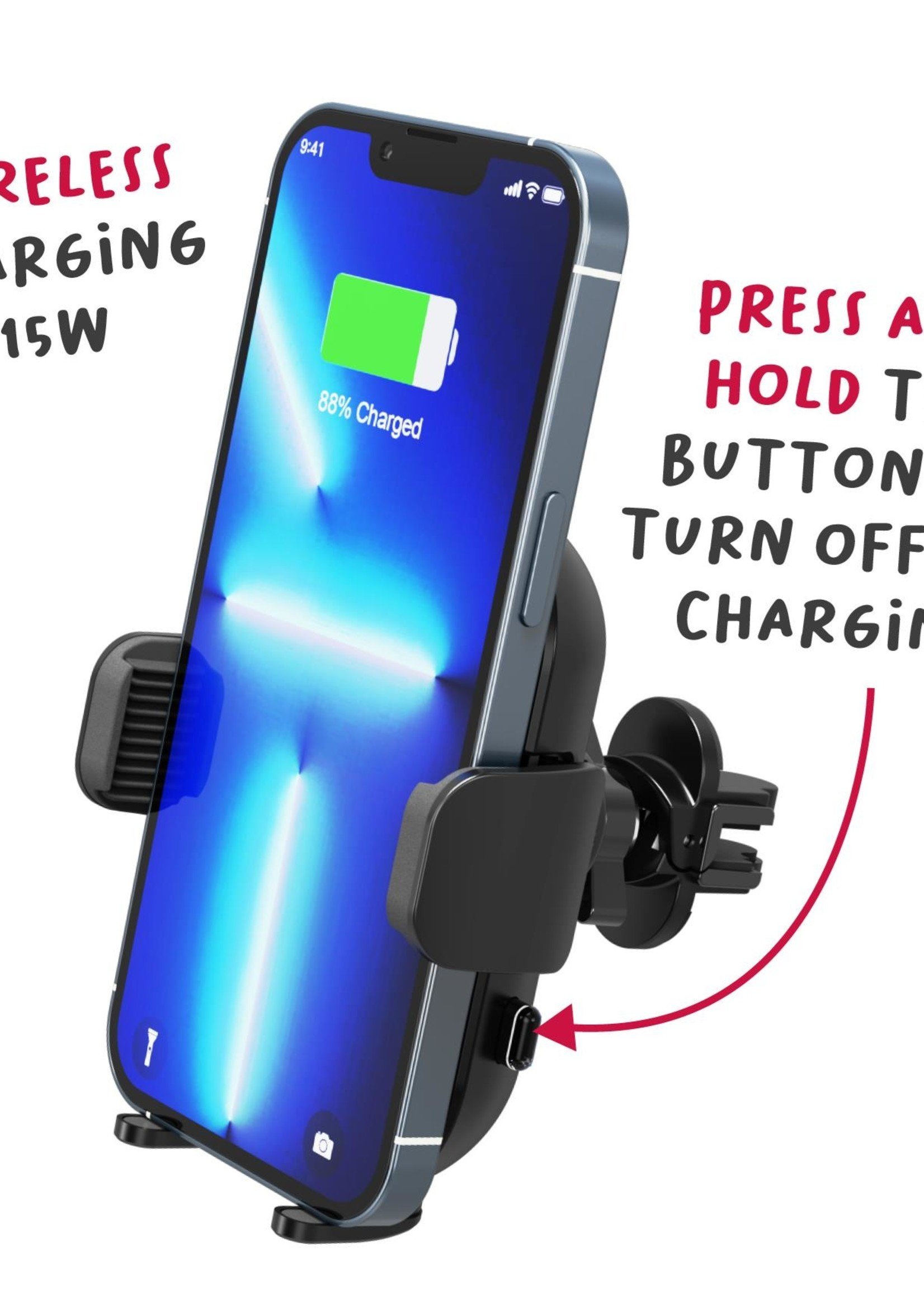 Celly Car Holder - MOUNTCHARGE15 - Wireless Charger Car Holder 15W