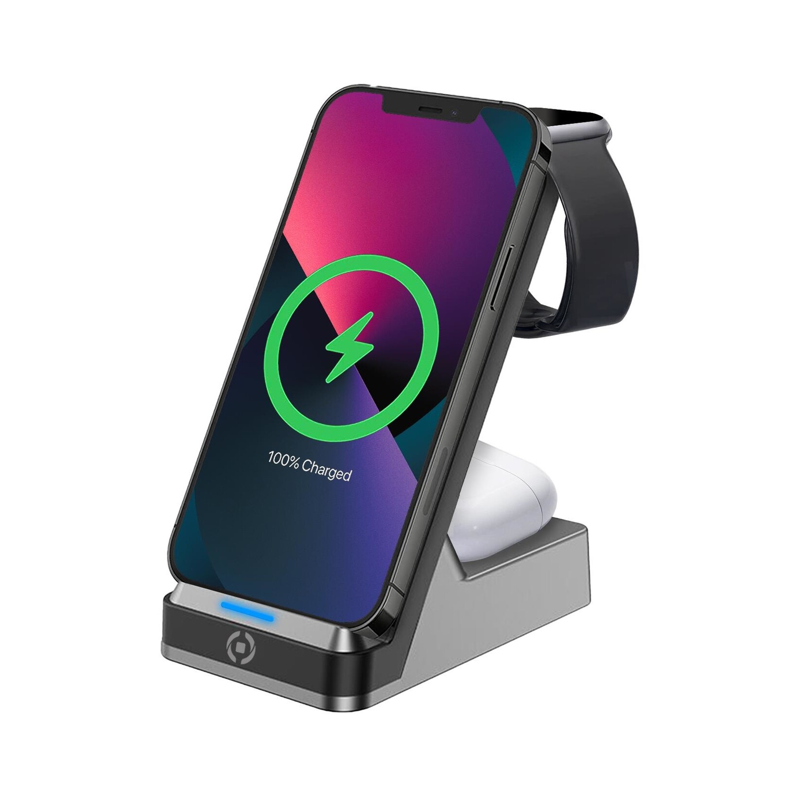 Celly Draadloze Oplader - WLSTAND3IN1 - Draadloze Snellader 15W