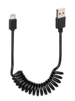 Optiline Krulkabel Usb > Micro Usb - 100 cm - Zwart | 38700