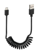 Optiline Krulkabel Usb > Micro Usb - 100 cm - Zwart