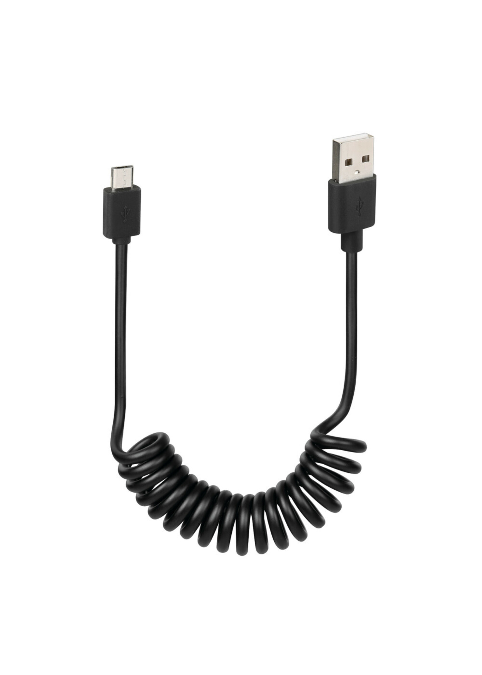 Optiline Spring cable Usb > Micro Usb - 100 cm - Black
