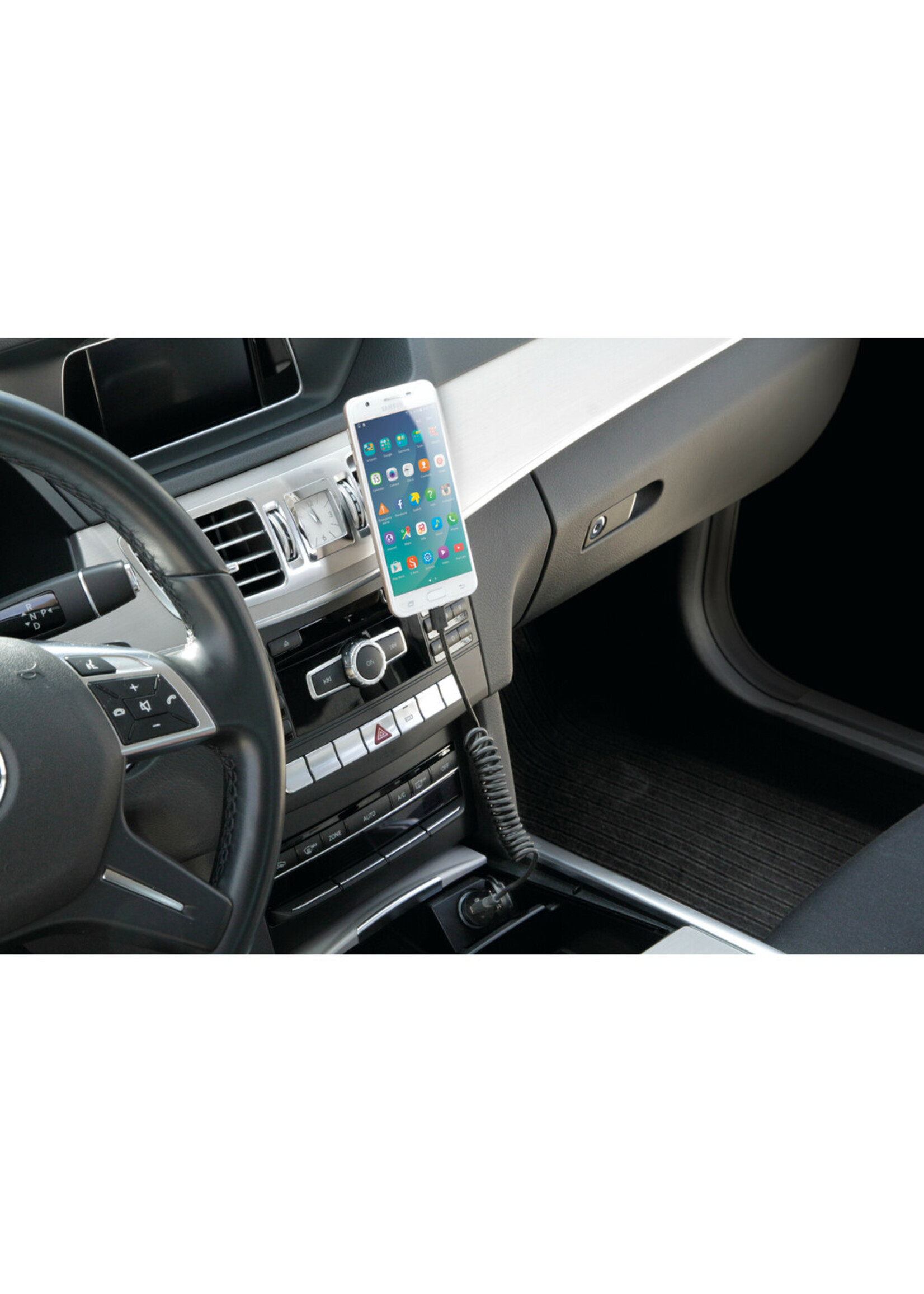 Optiline Krulkabel Usb > Micro Usb - 100 cm - Zwart