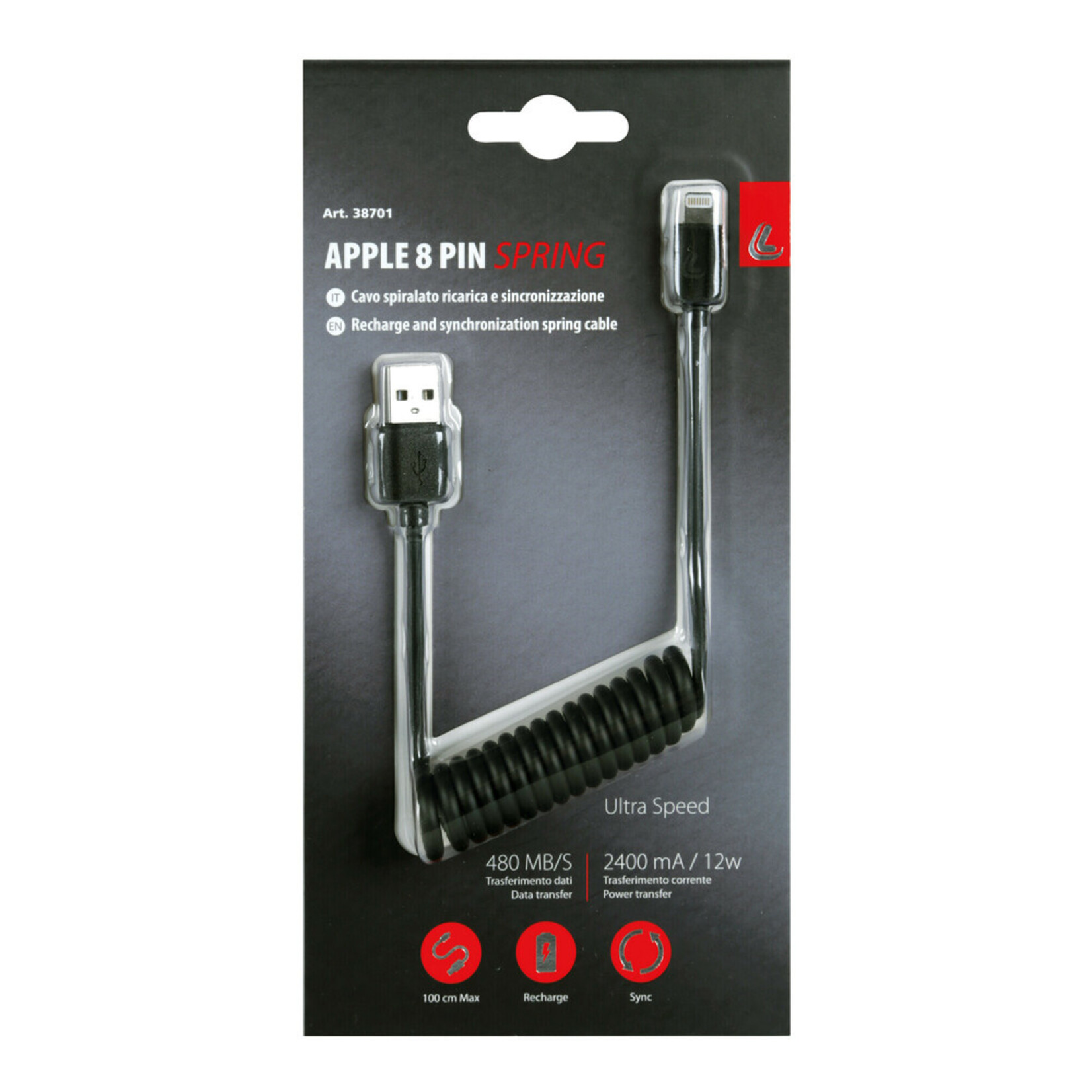 Optiline Apple 8Pin 1M Recoil Cable