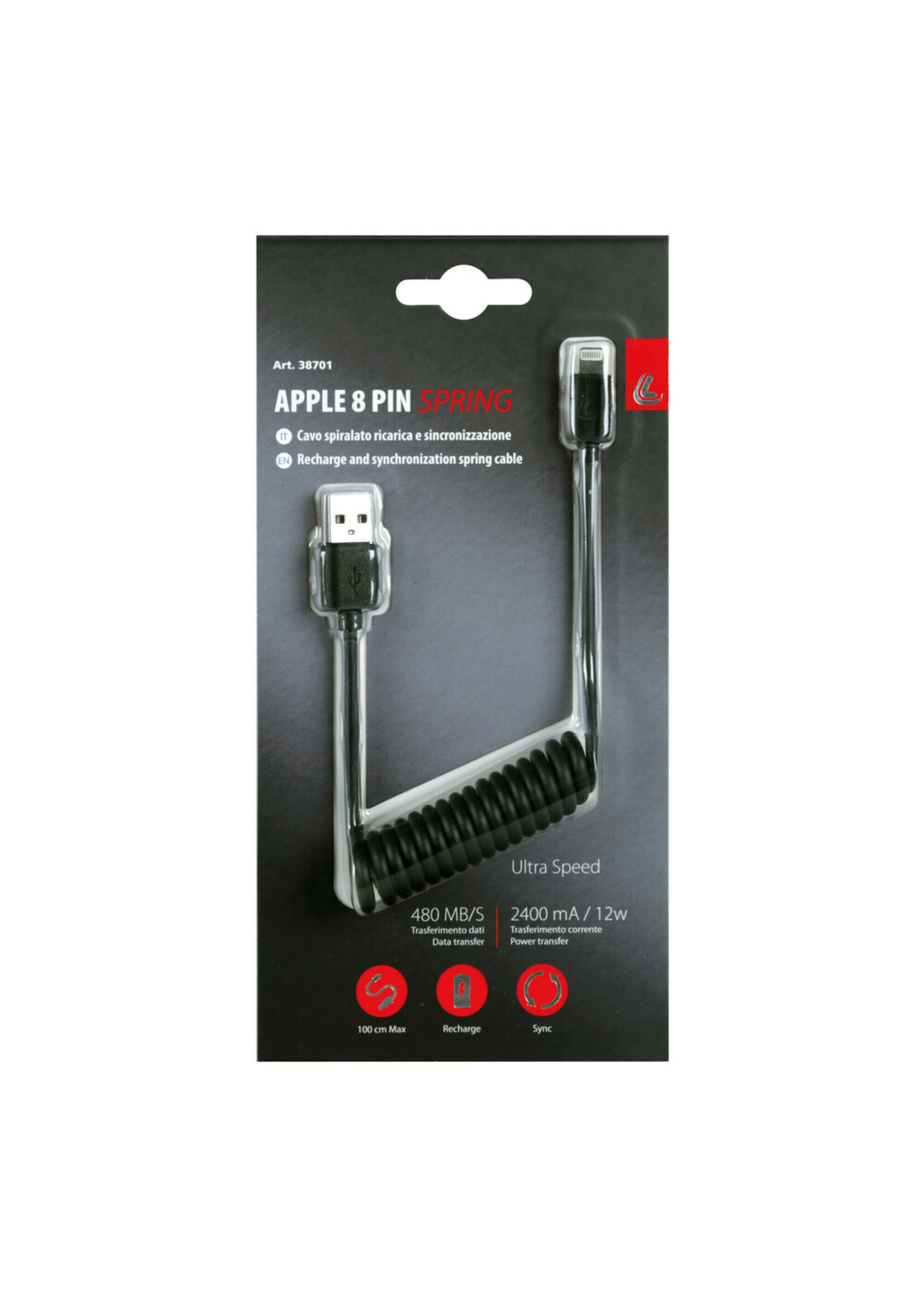 Optiline Apple 8Pin 1M Recoil Cable