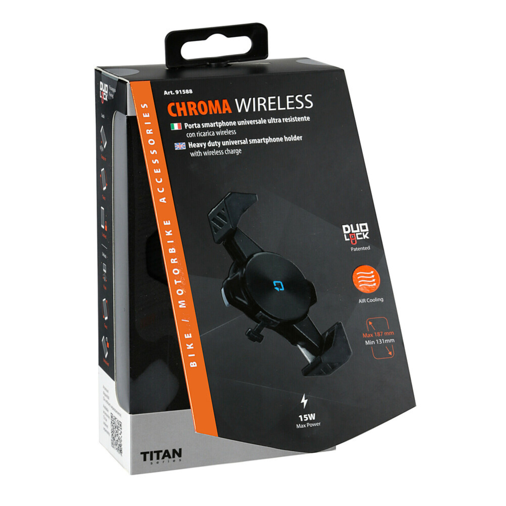 Optiline Chroma Wireless, heavy-duty universal smartphone holder with wireless charge
