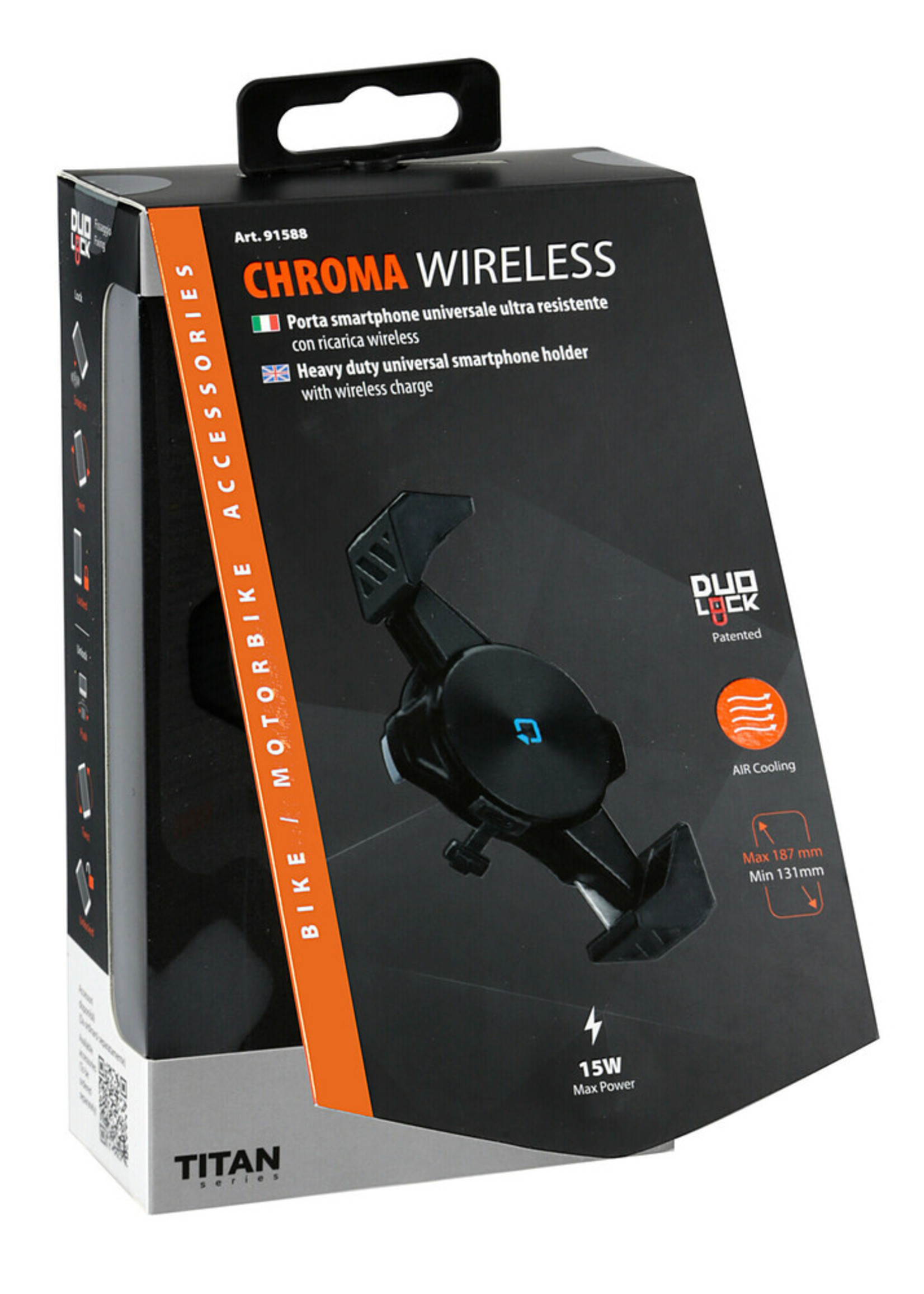 Optiline Chroma Wireless, heavy-duty universal smartphone holder with wireless charge