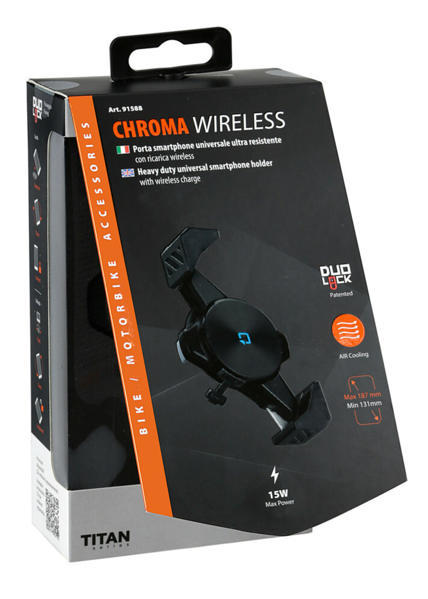 Optiline Chroma Wireless, heavy-duty universele smartphonehouder met draadloos opladen