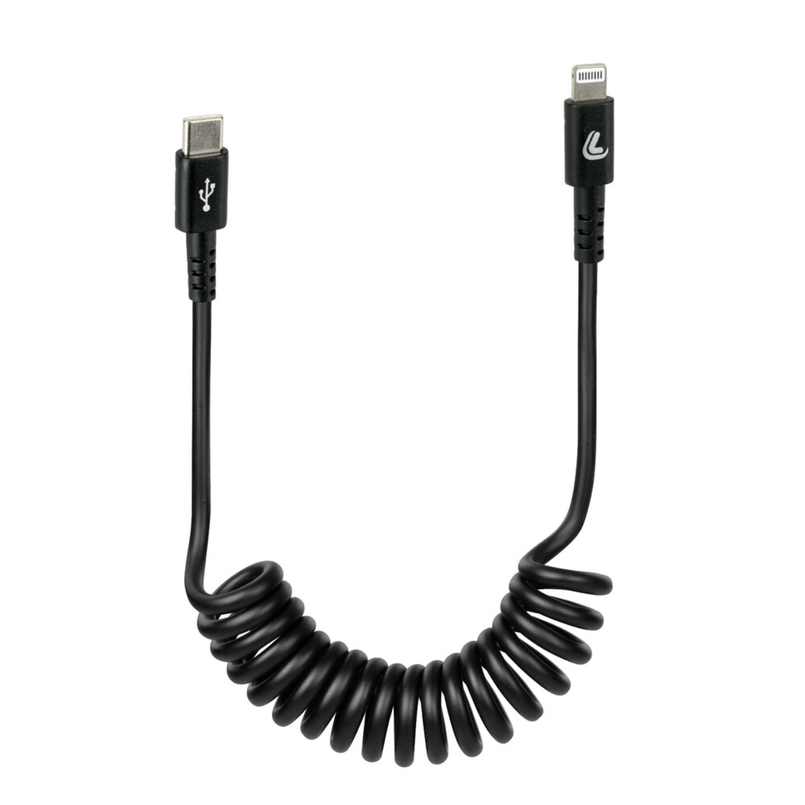 Optiline Spring cable Usb Type-C > Apple 8 Pin - 100 cm - Black