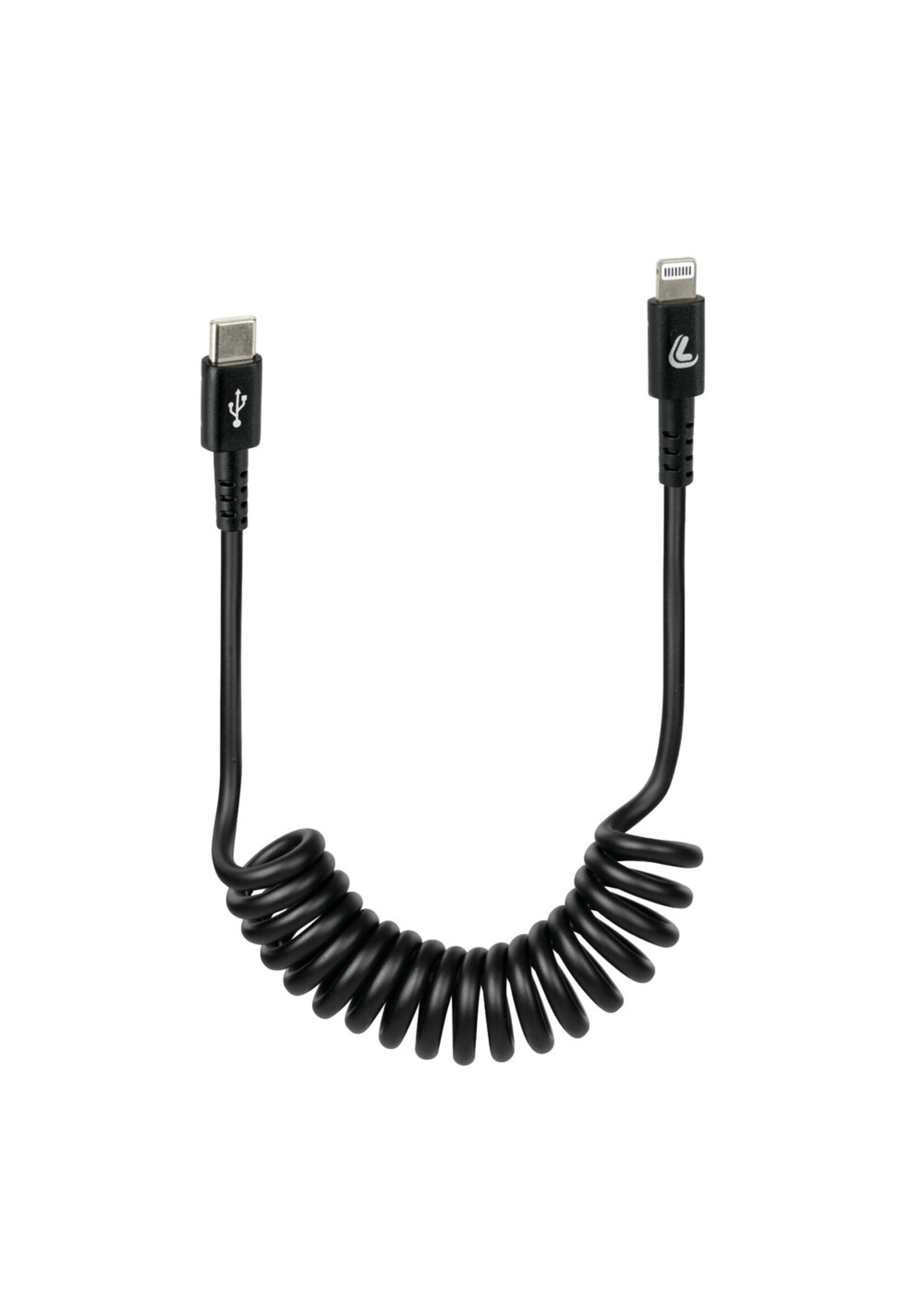 Optiline Spring cable Usb Type-C > Apple 8 Pin - 100 cm - Black