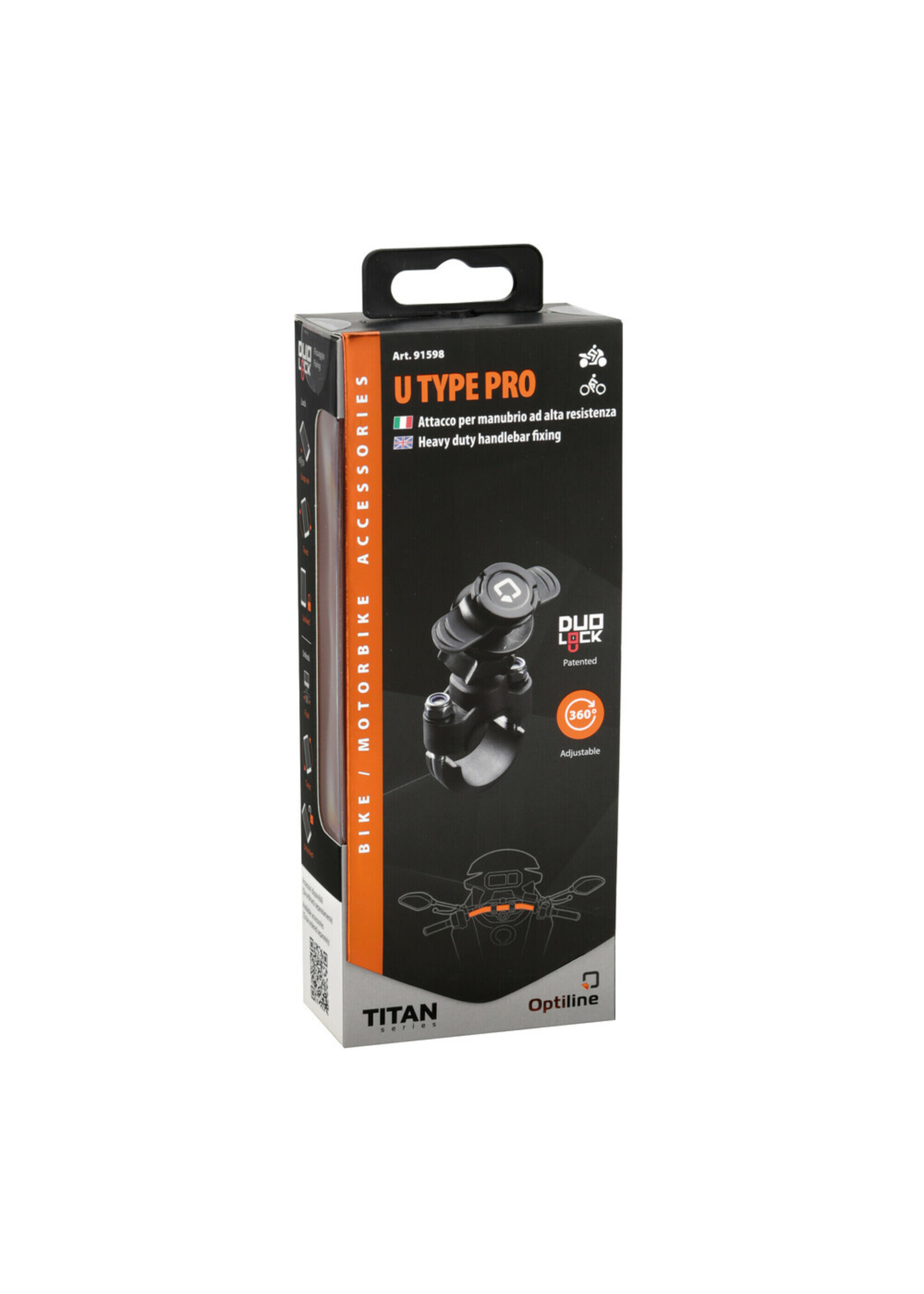 Optiline Opti U-Type Pro Titan Heavy Duty Handlebar Mount