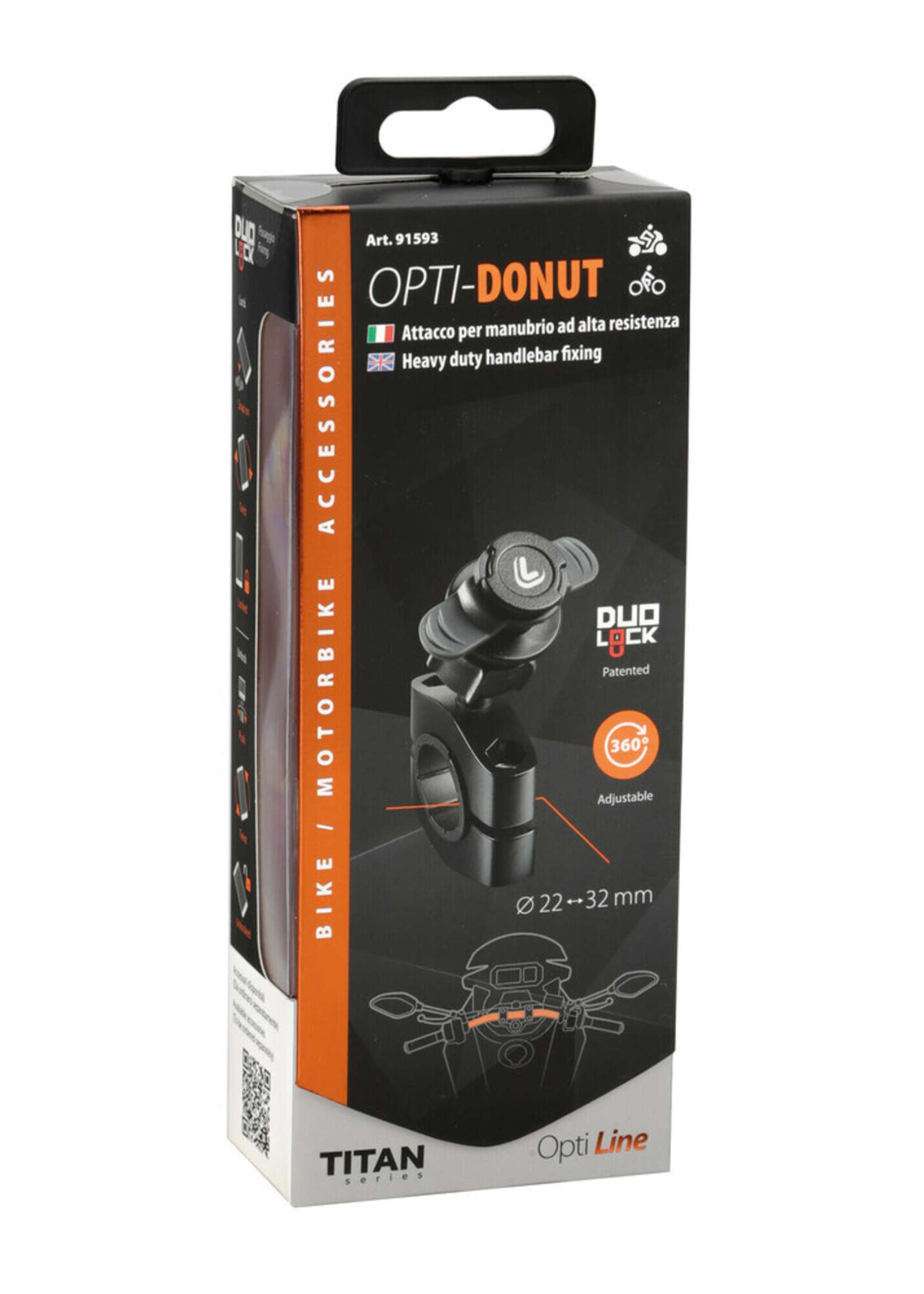 Optiline Opti-Donut Titan Handlebar Mount Titan Donut, heavy duty handlebar mount