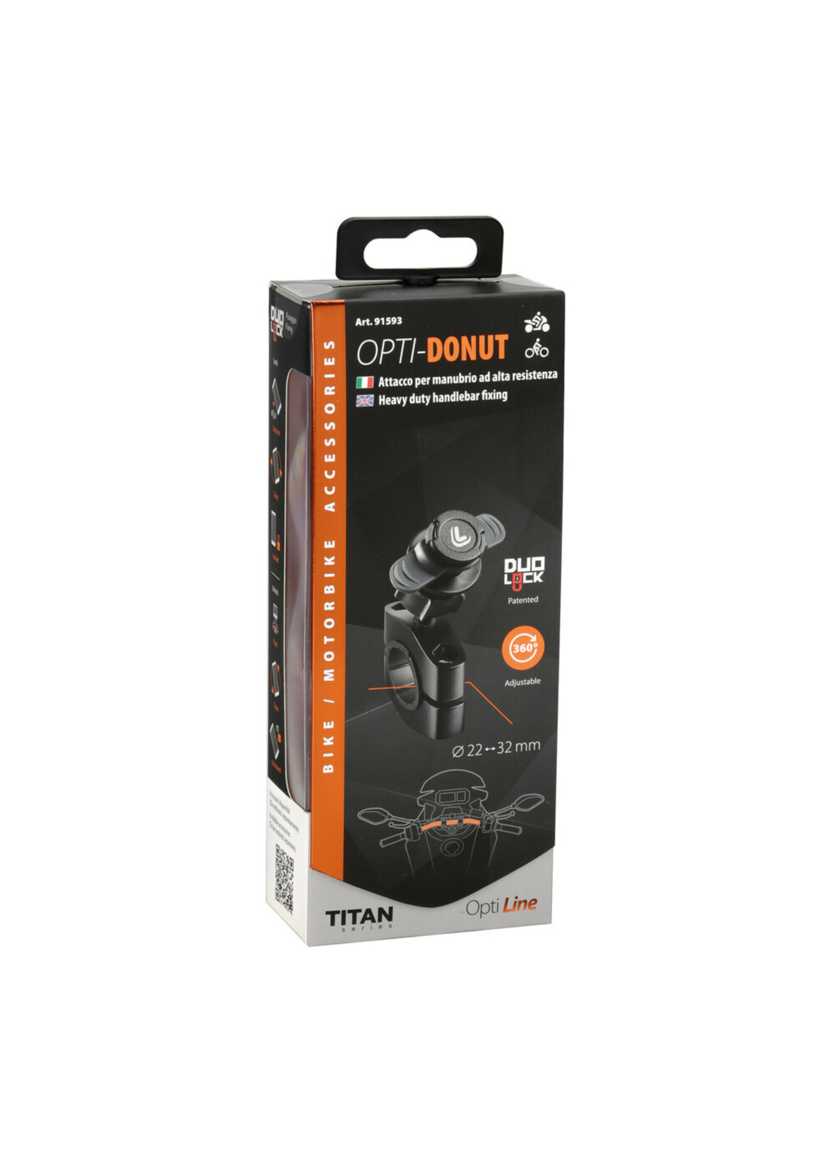 Optiline Opti-Donut Titan Handlebar Mount Titan Donut, zware stuurbevestiging