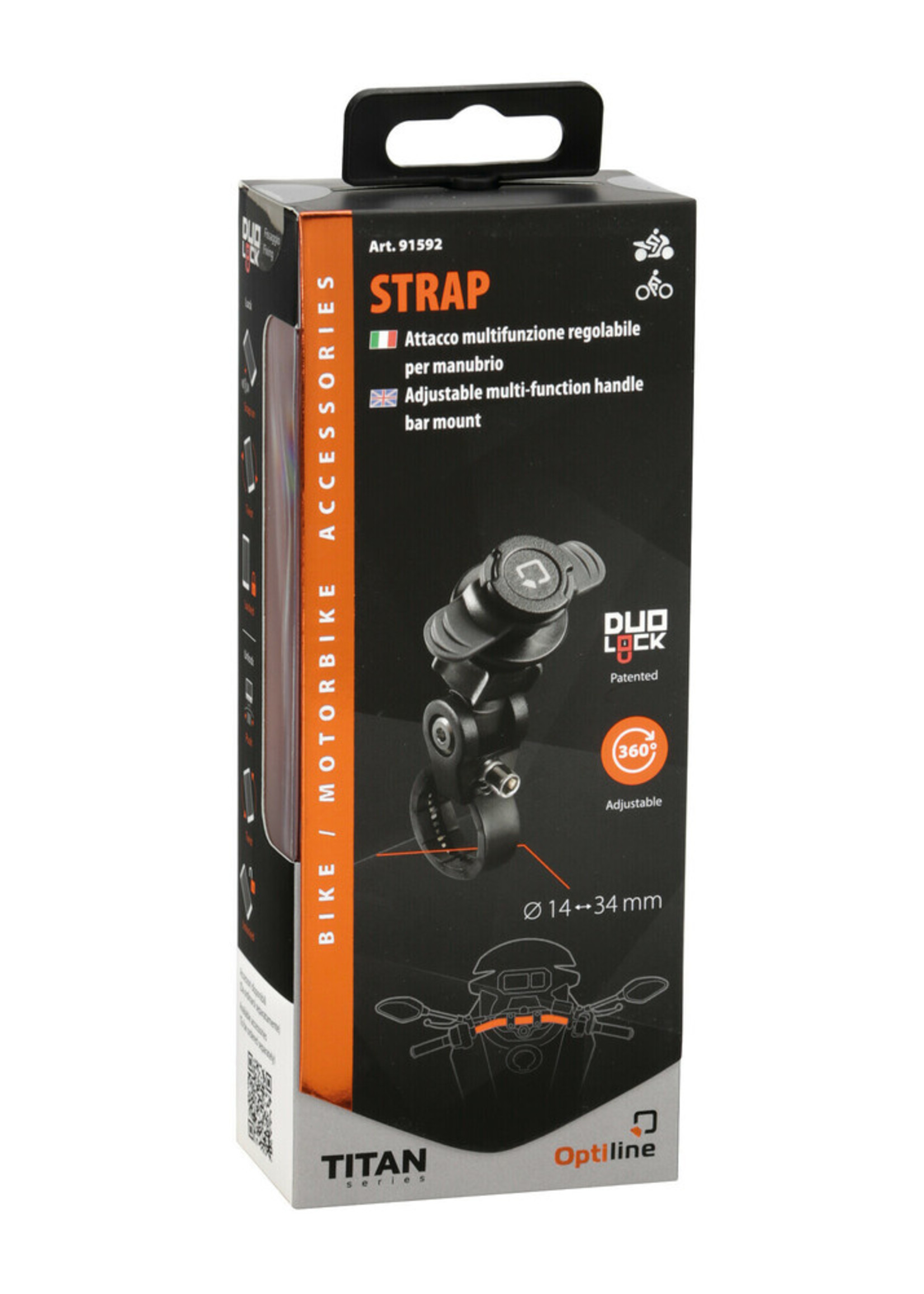 Optiline Titan Strap, verstelbare multifunctionele stuurbevestiging