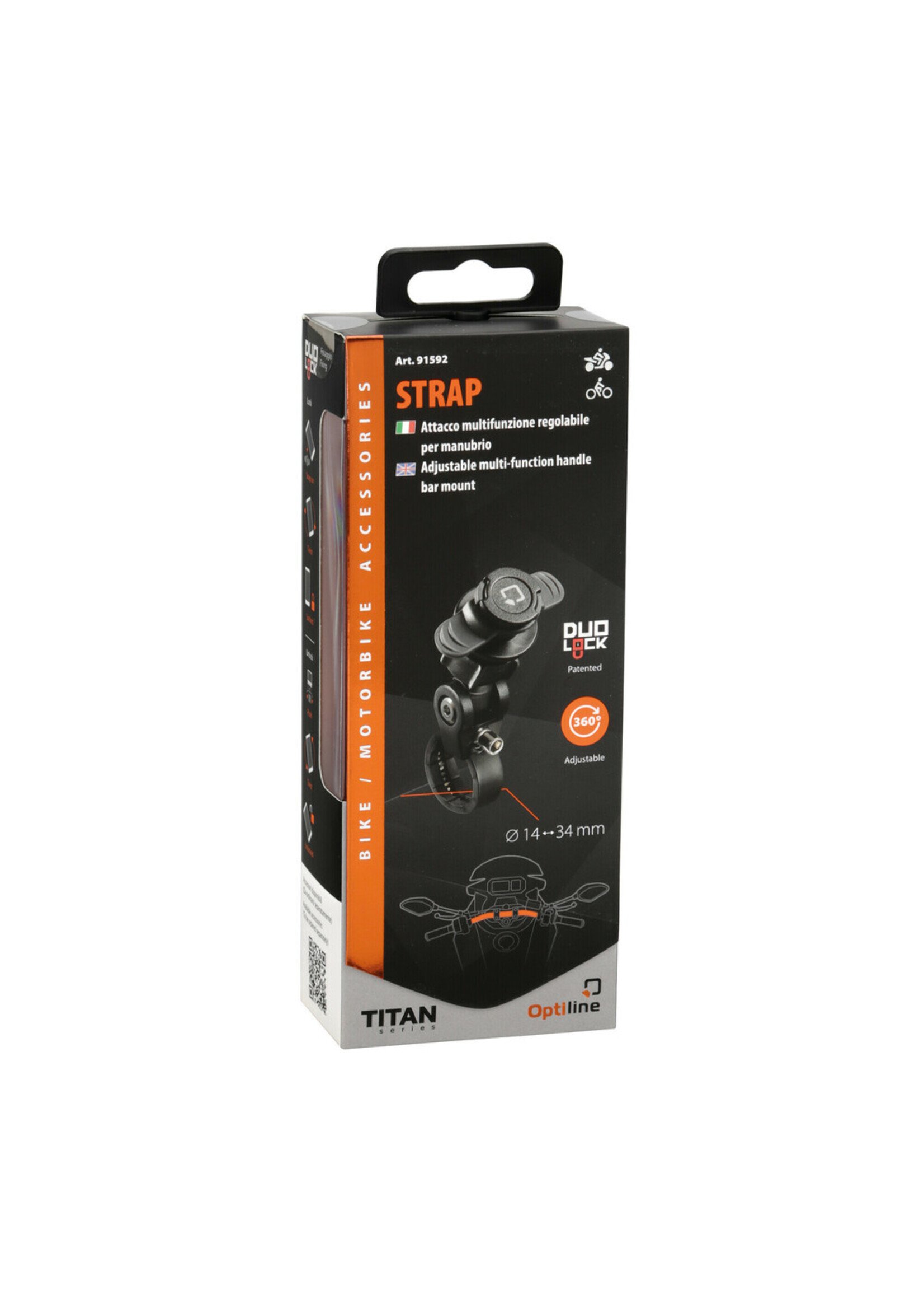 Optiline Titan Strap, adjustable multi-function handle bar mount
