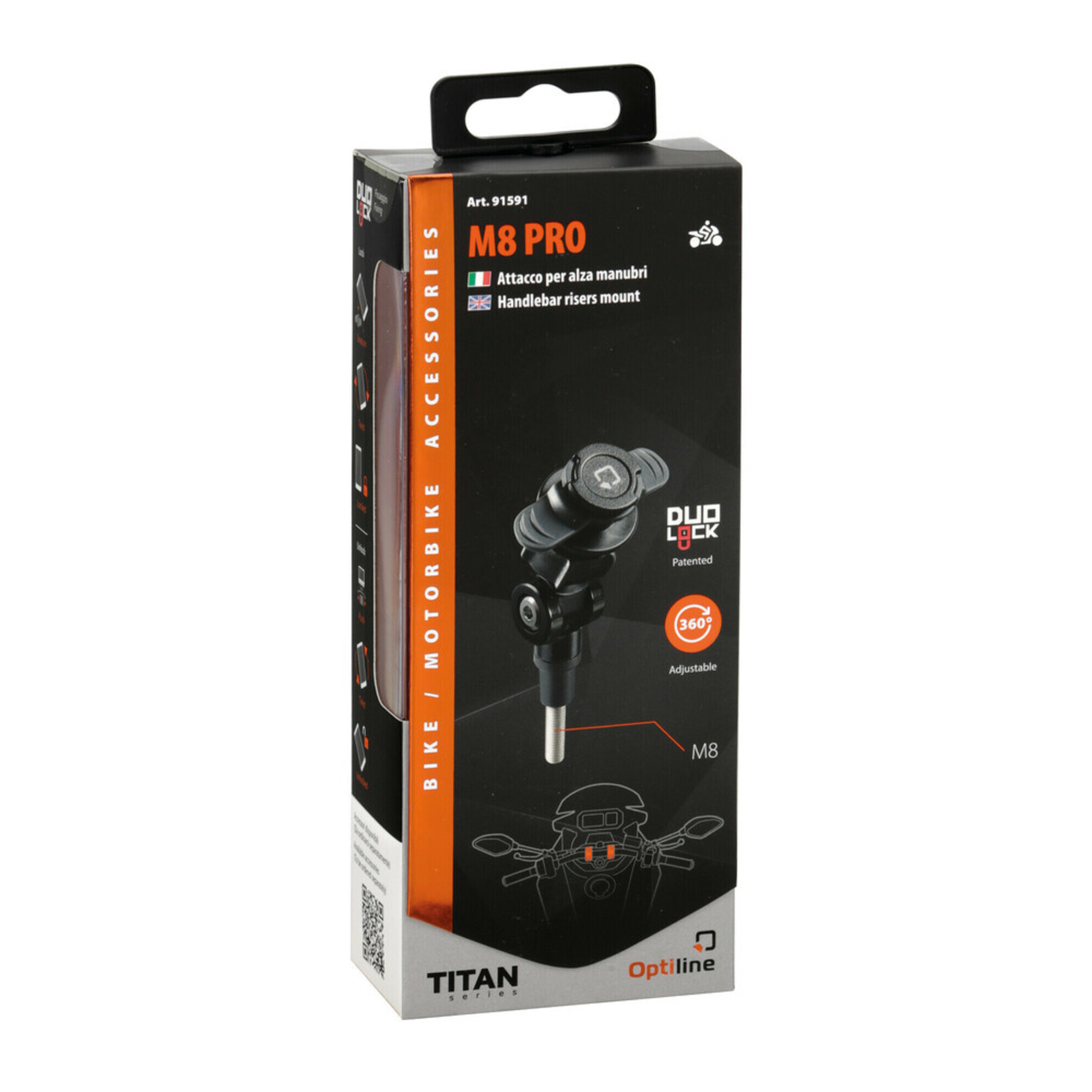 Optiline Titan M8 Pro, M8 screw and riser mount