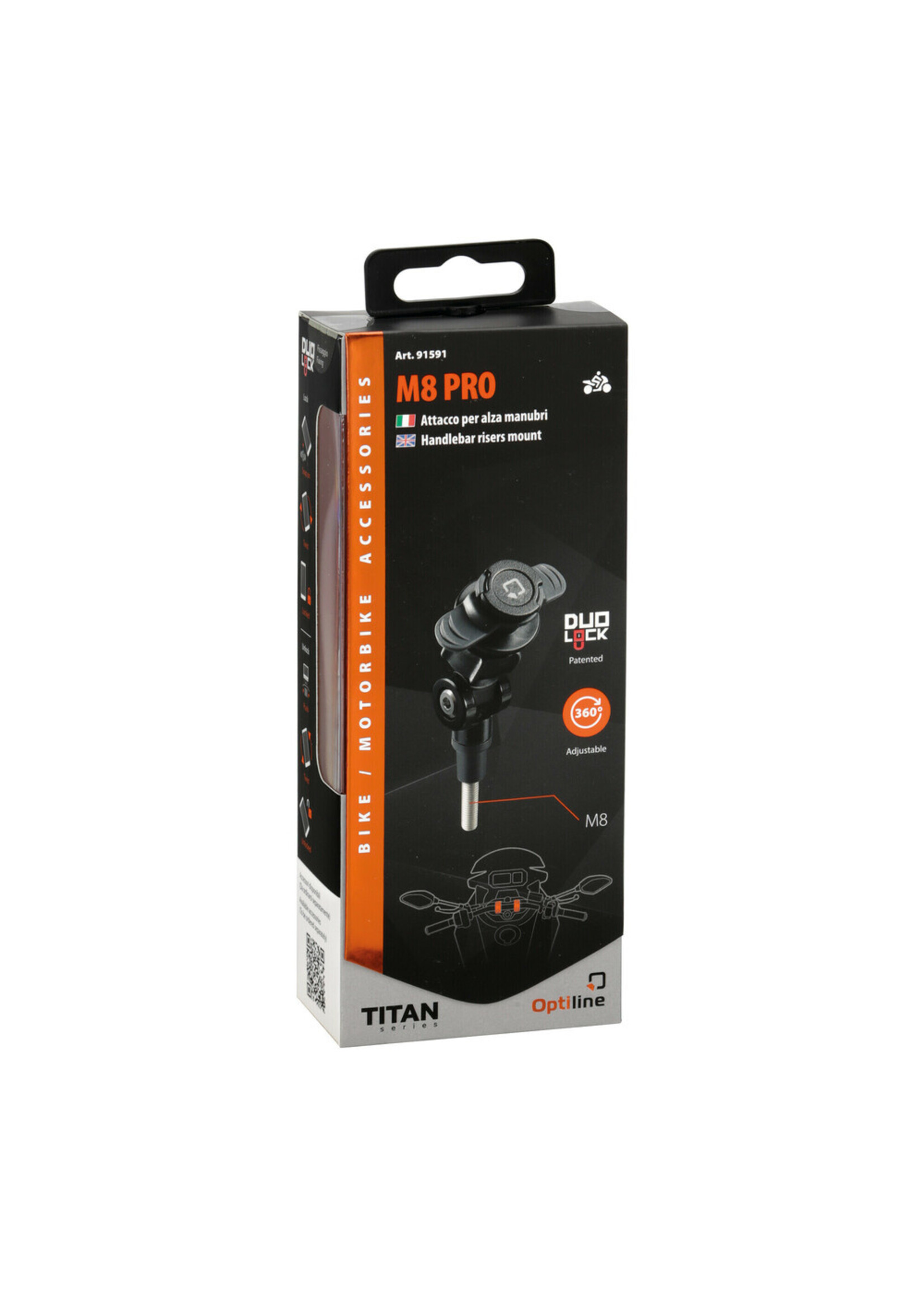 Optiline Titan M8 Pro, M8 schroef- en riserbevestiging