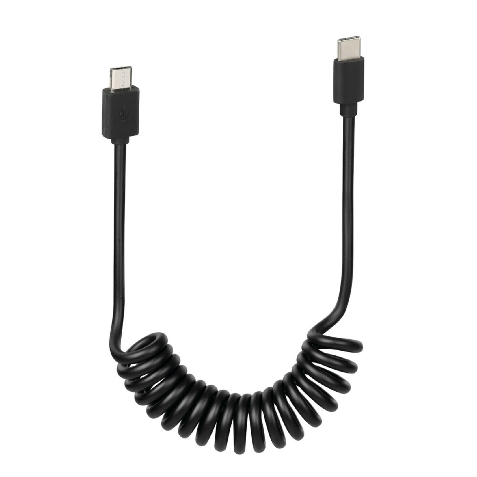 Optiline Spring cable for Ebike, Micro Usb > Type C