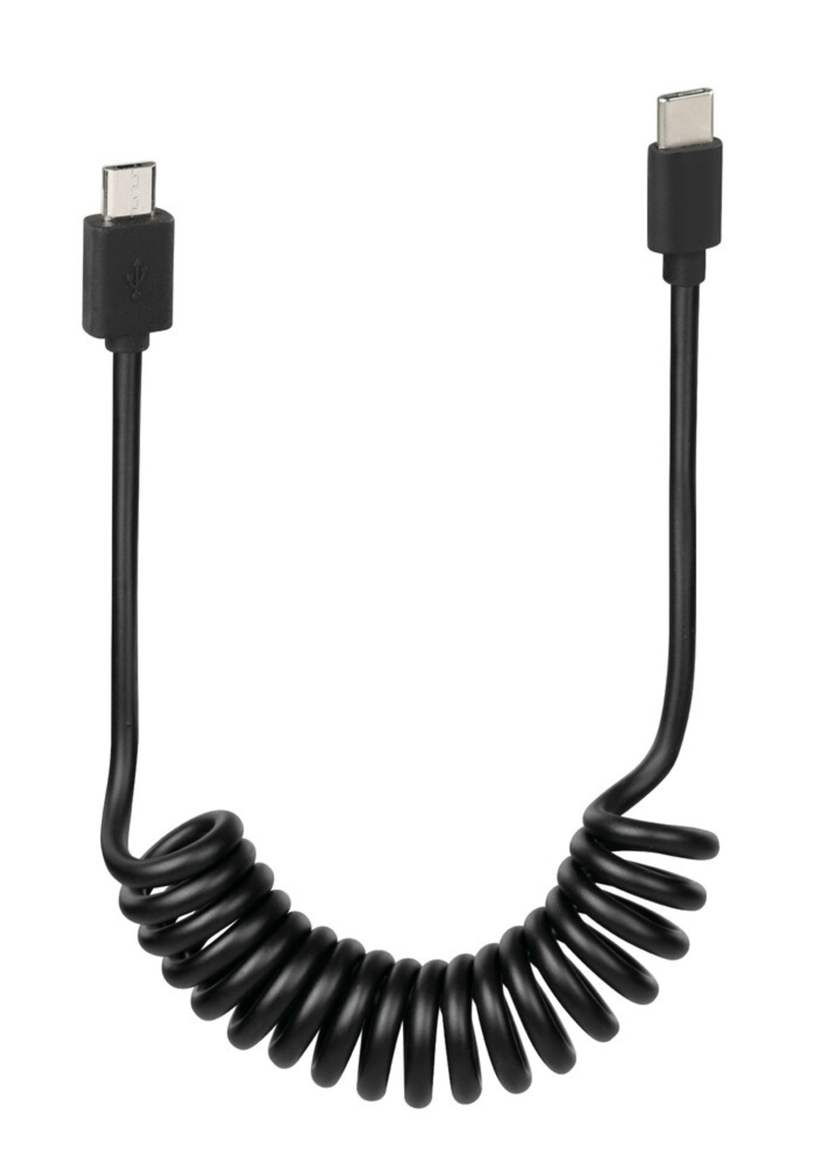 Optiline Spring cable for Ebike, Micro Usb > Type C