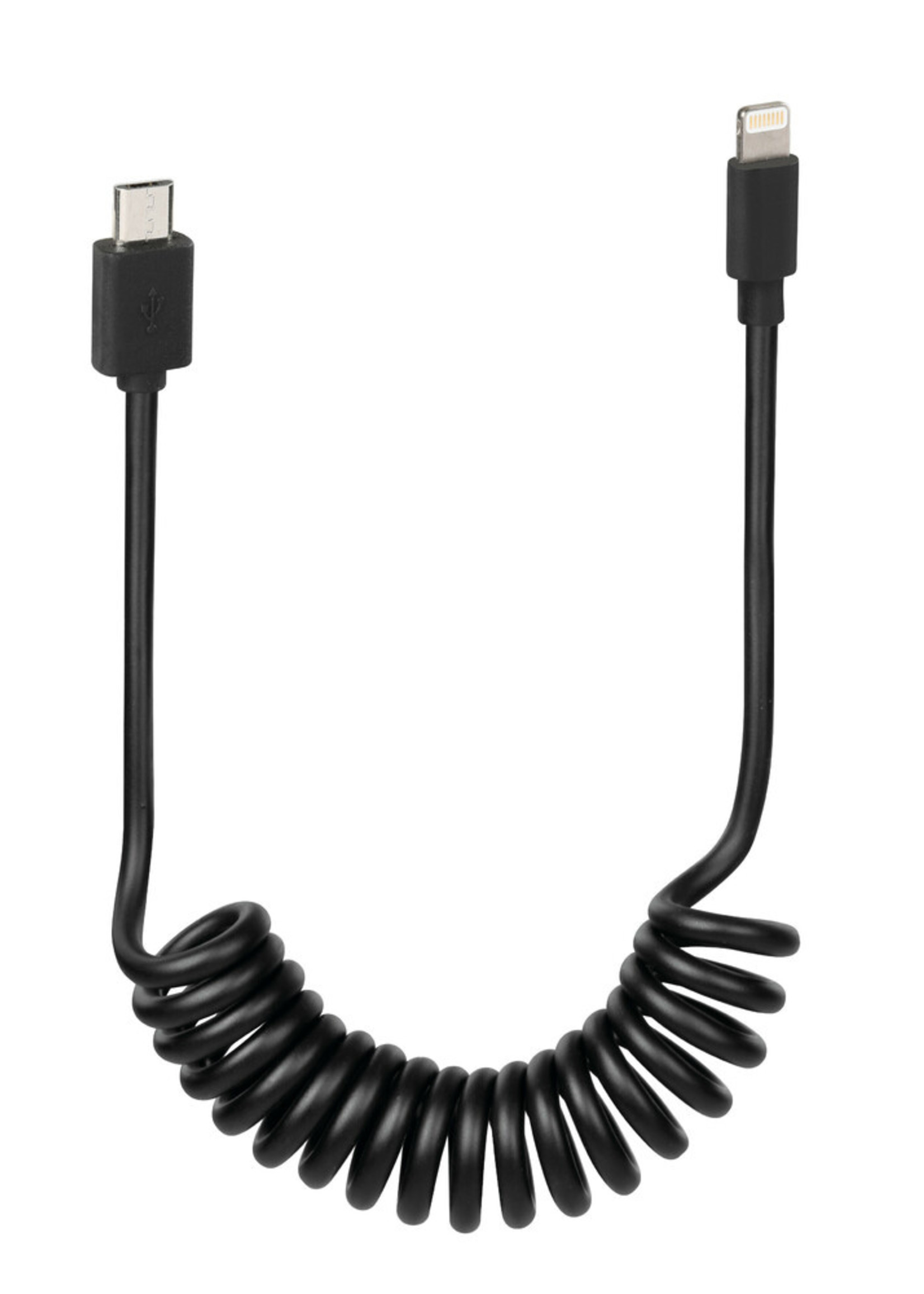Optiline Spring cable for Ebike, Micro Usb > Apple 8 Pin